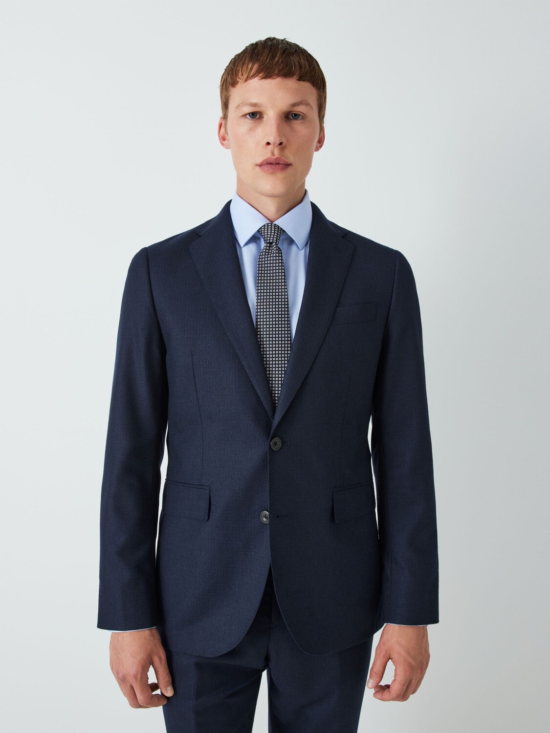 

Пиджак стандартного кроя Zegna из переработанной шерсти John Lewis, темно-синий