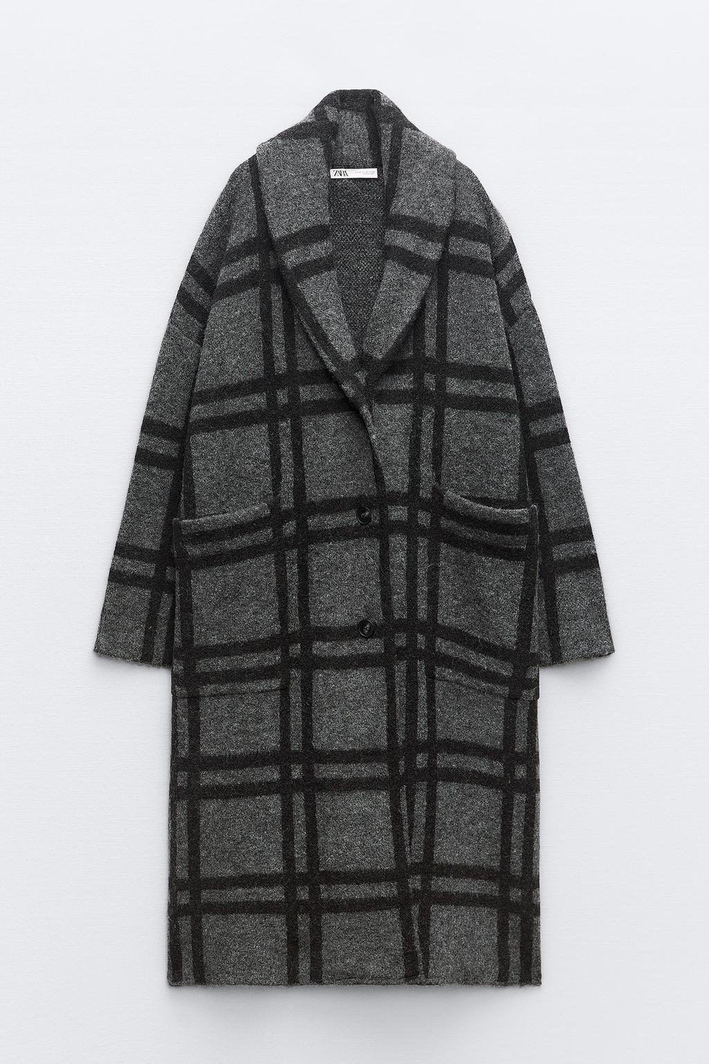 цена Трикотажное пальто из жаккарда ZARA, серый