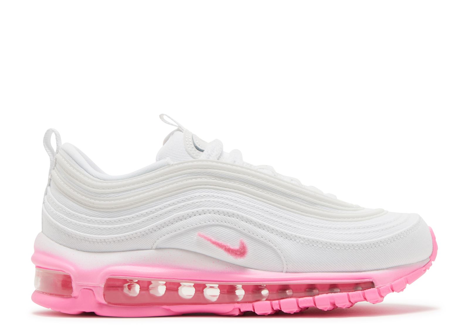 Кроссовки Nike Wmns Air Max 97 Se 'Chenille Swoosh - Pink Foam', белый цена и фото