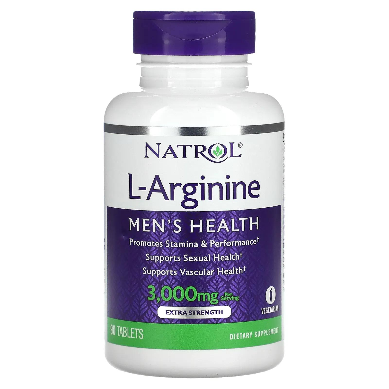 Natrol L-Arginine Extra Strength 3000 mg 90 Tablets 21st century l arginine 1 000 mg 100 tablets