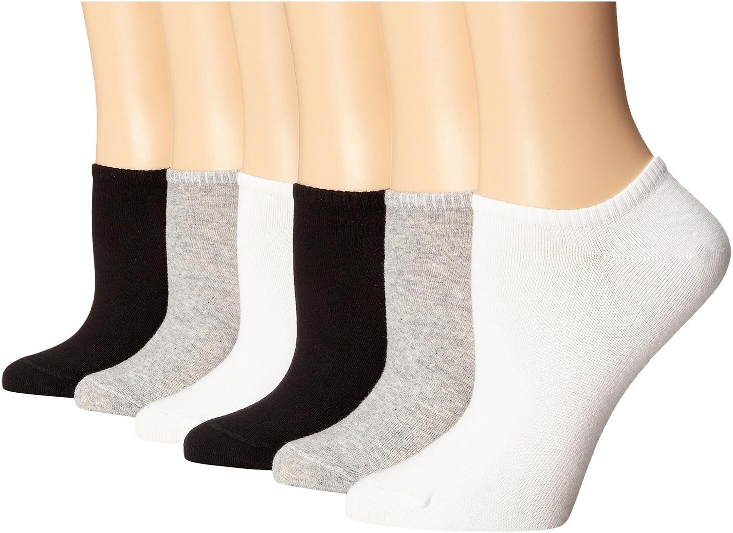 

Хлопковая подкладка, упаковка из 6 пар HUE, цвет Graphite Heather/White/Black