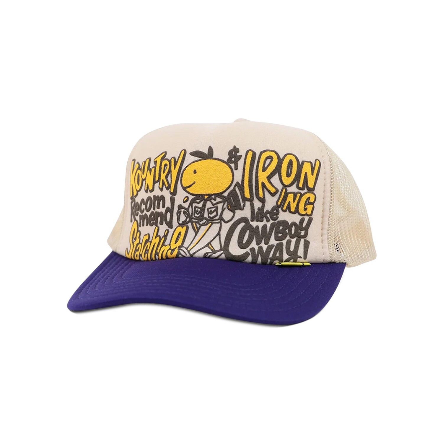 

Кепка Kapital Coneycowbowy Trucker, Экрю/Фиолетовый