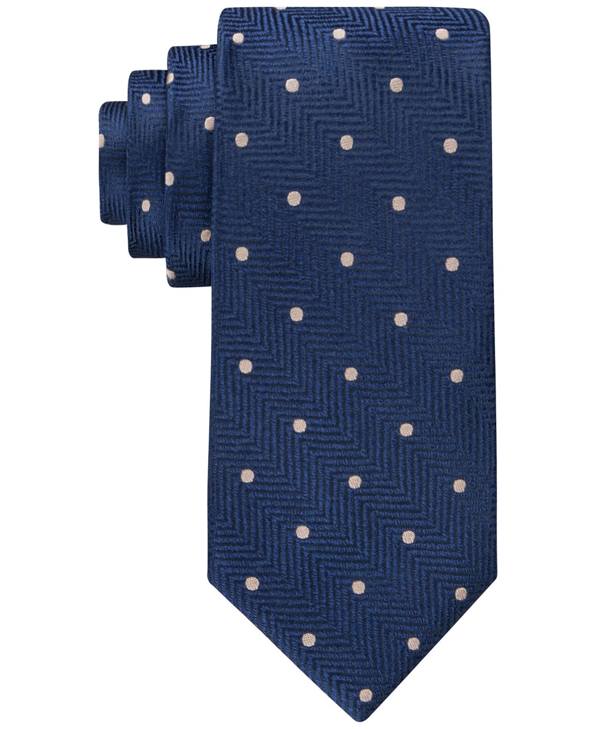 цена Мужской галстук в горошек с узором «елочка» Tommy Hilfiger