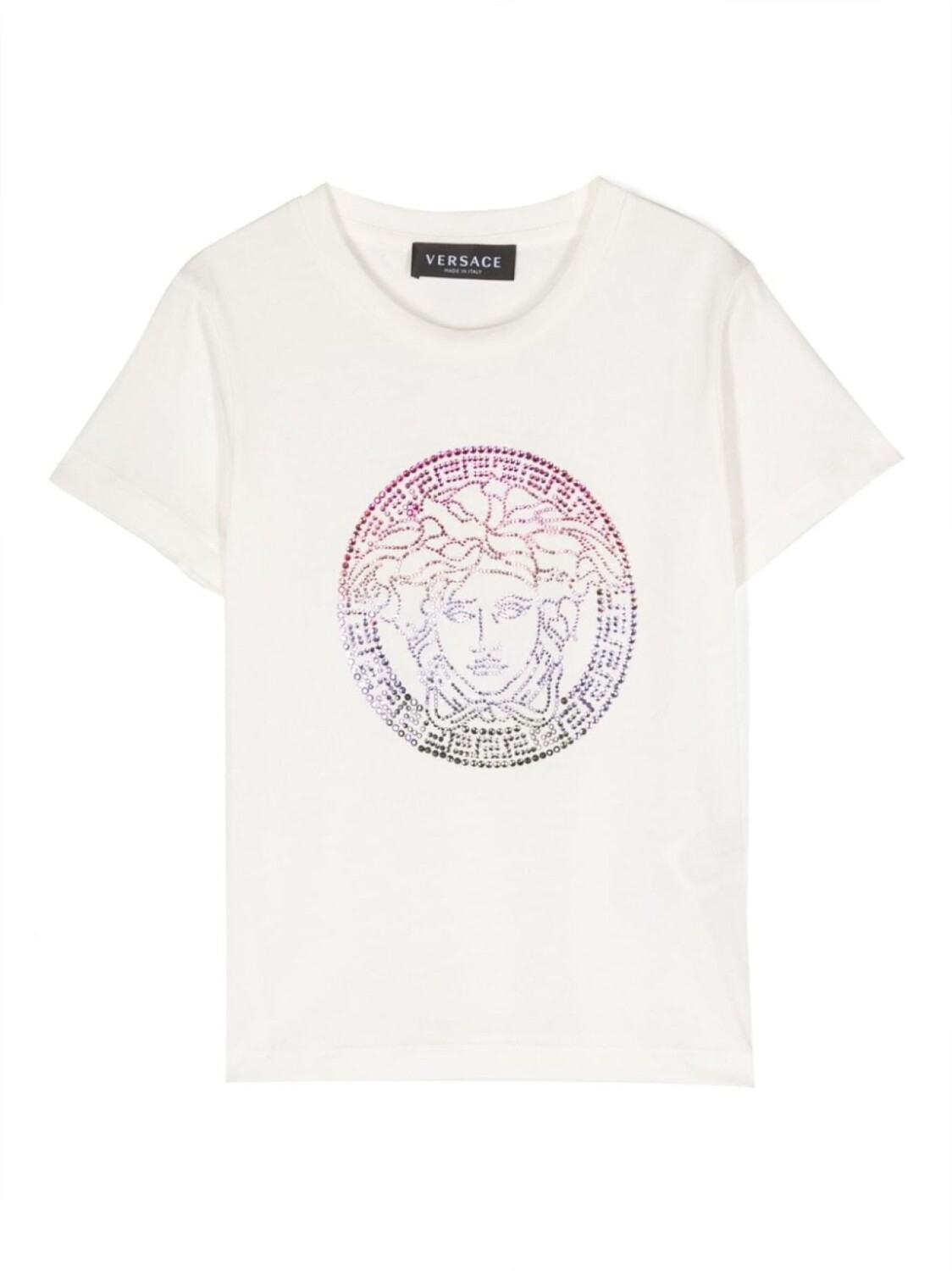 

Versace Kids футболка со стразами и декором Medusa, белый