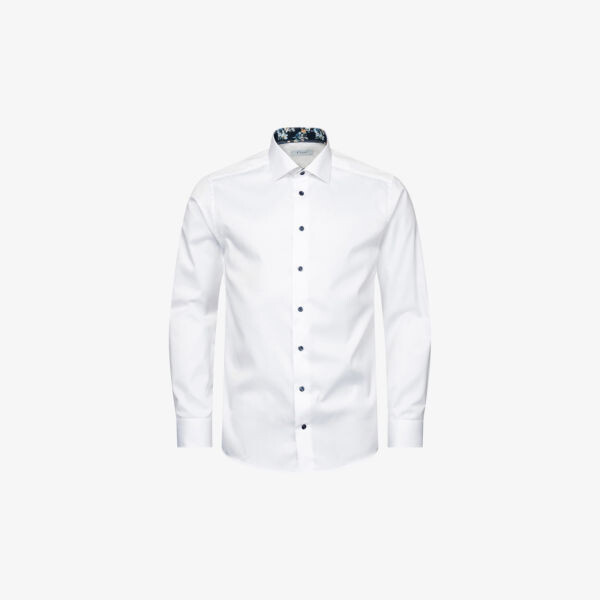 

Фирменная рубашка узкого кроя из органического хлопка с цветочным воротником Eton, белый