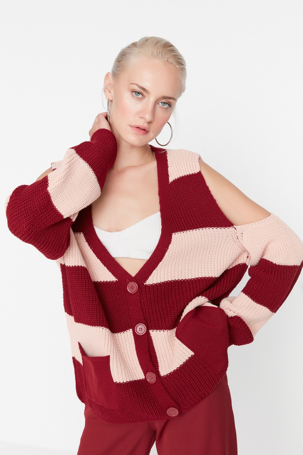 

Кардиган TRENDYOLMİLLA, бордовый, Красный