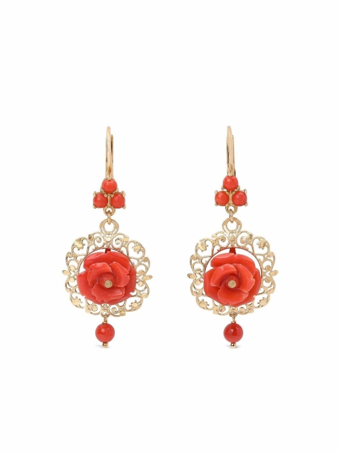 

Серьги Rose из желтого золота с кораллами Dolce & Gabbana, золотой
