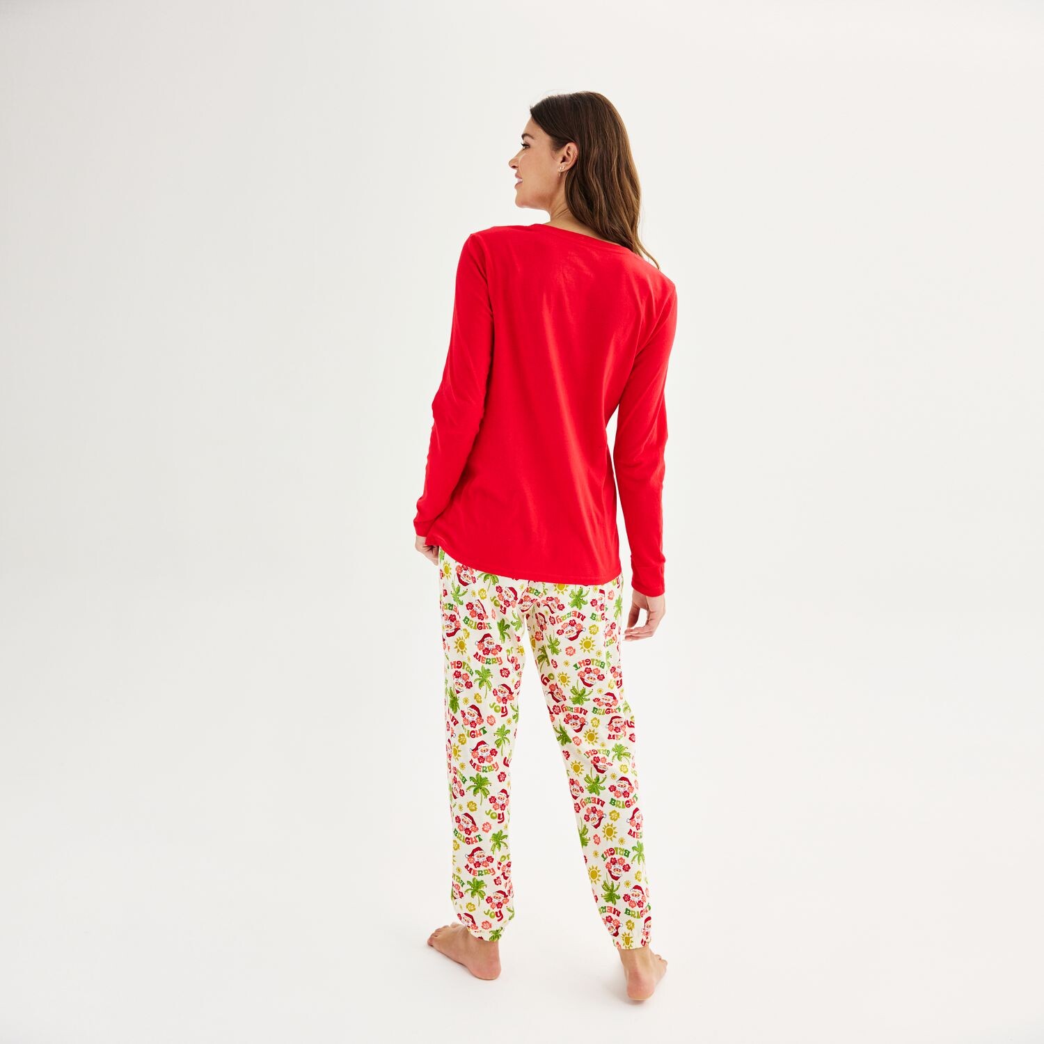 

Женские пижамные комплекты Jammies For Your Families Santa On Holiday с верхом и низом Jammies For Your Families