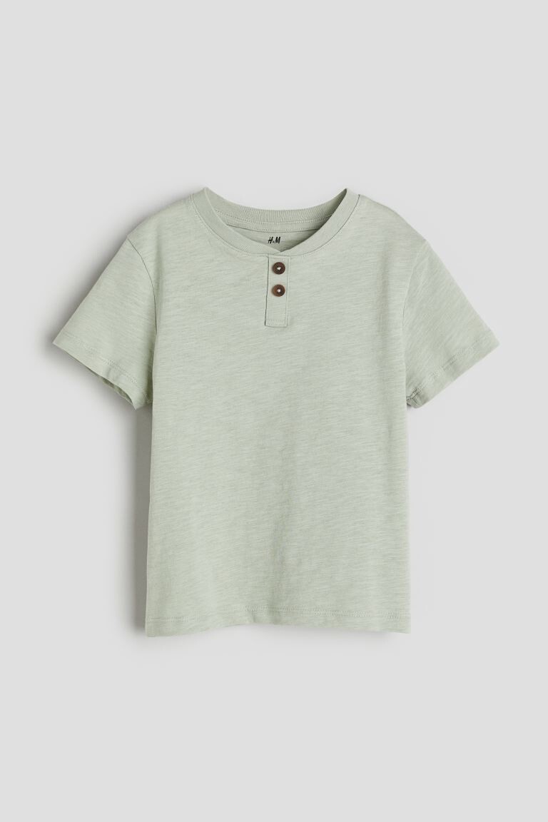 

Хенли рубашка из хлопка H&M, зеленый