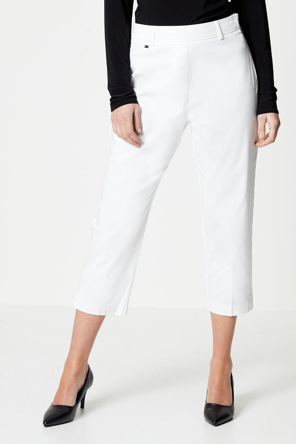 Укороченные эластичные брюки Petite с боковой молнией Wallis, белый эластичные брюки сигареты petite с поясом wallis белый
