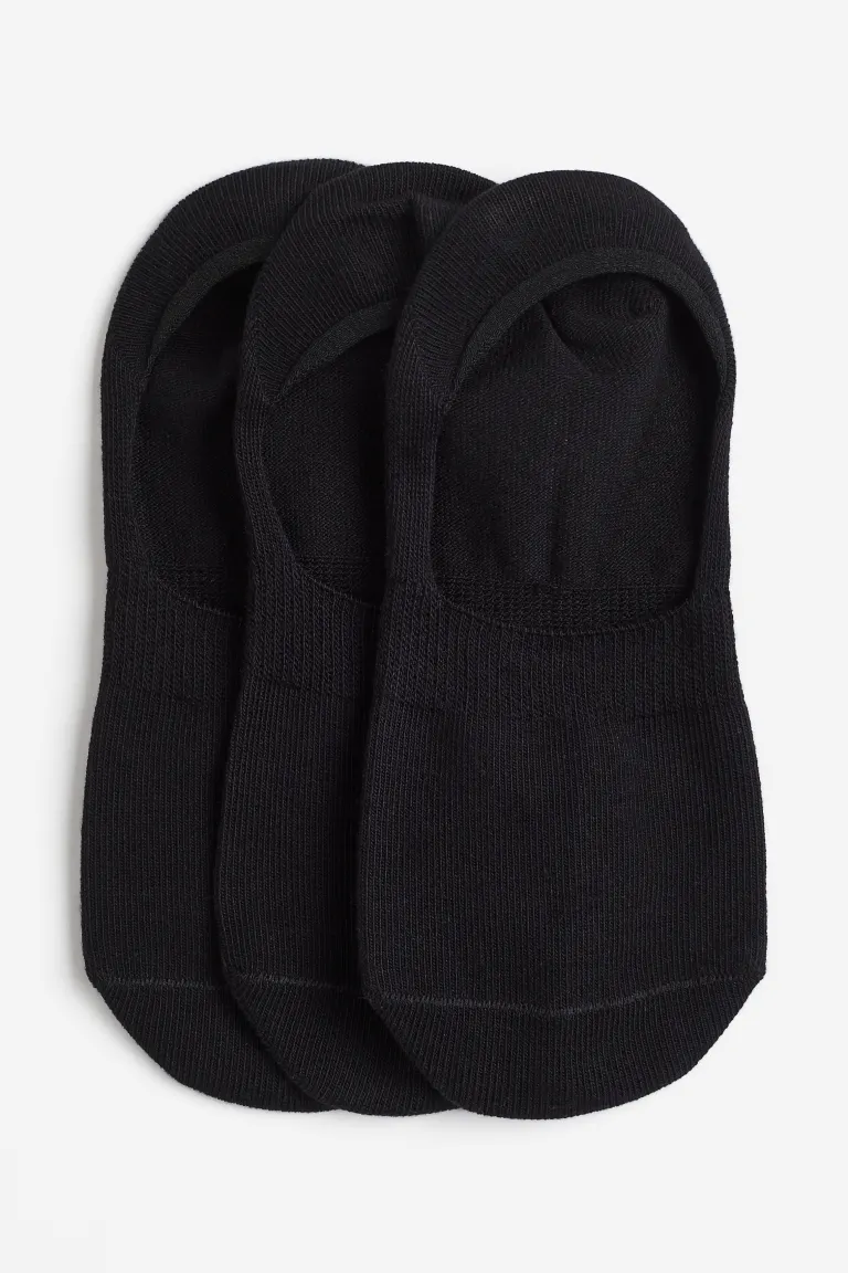 Упаковка из 3 носков-кроссовок H&M, черный упаковка из 3 махровых носков h