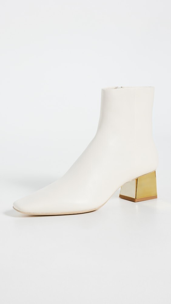 

Ботинки SIMKHAI Ryder Leather Square Toe Ankle Booties, слоновая кость