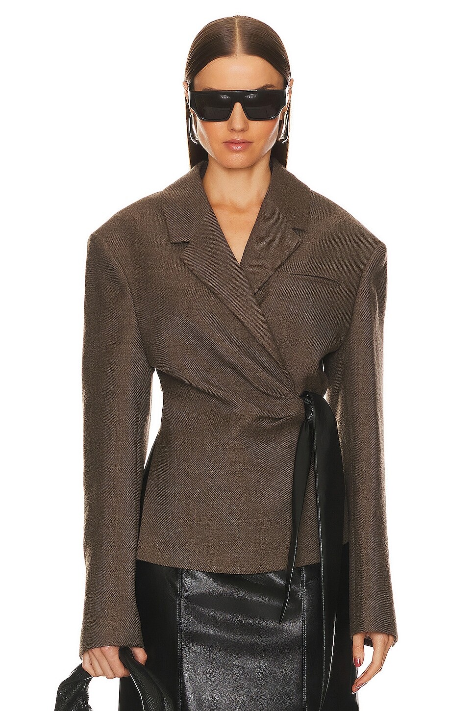

Куртка Nanushka Candace, цвет Walnut & Black