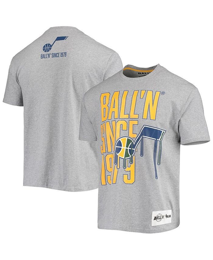 

Мужская футболка Heather Grey Utah Jazz с 1979 года BALL'N, серый