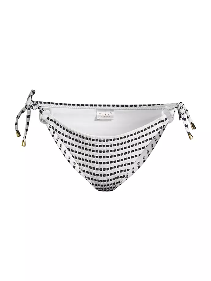 

Текстурированные плавки бикини в полоску Milly, белый
