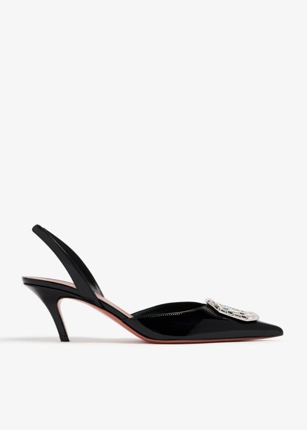 Туфли Amina Muaddi Camelia Slingback, черный