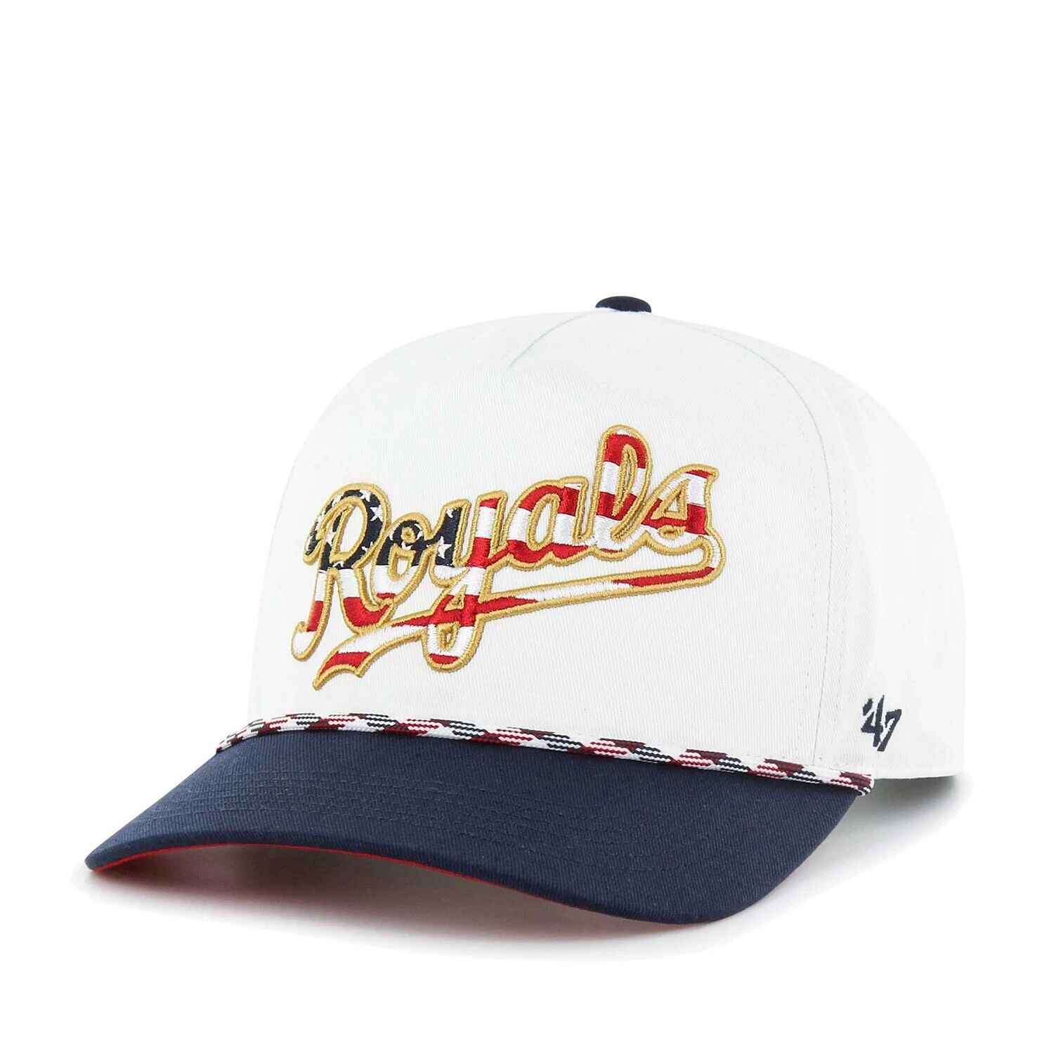 

Мужская белая регулируемая шляпа с надписью Kansas City Royals Flag '47