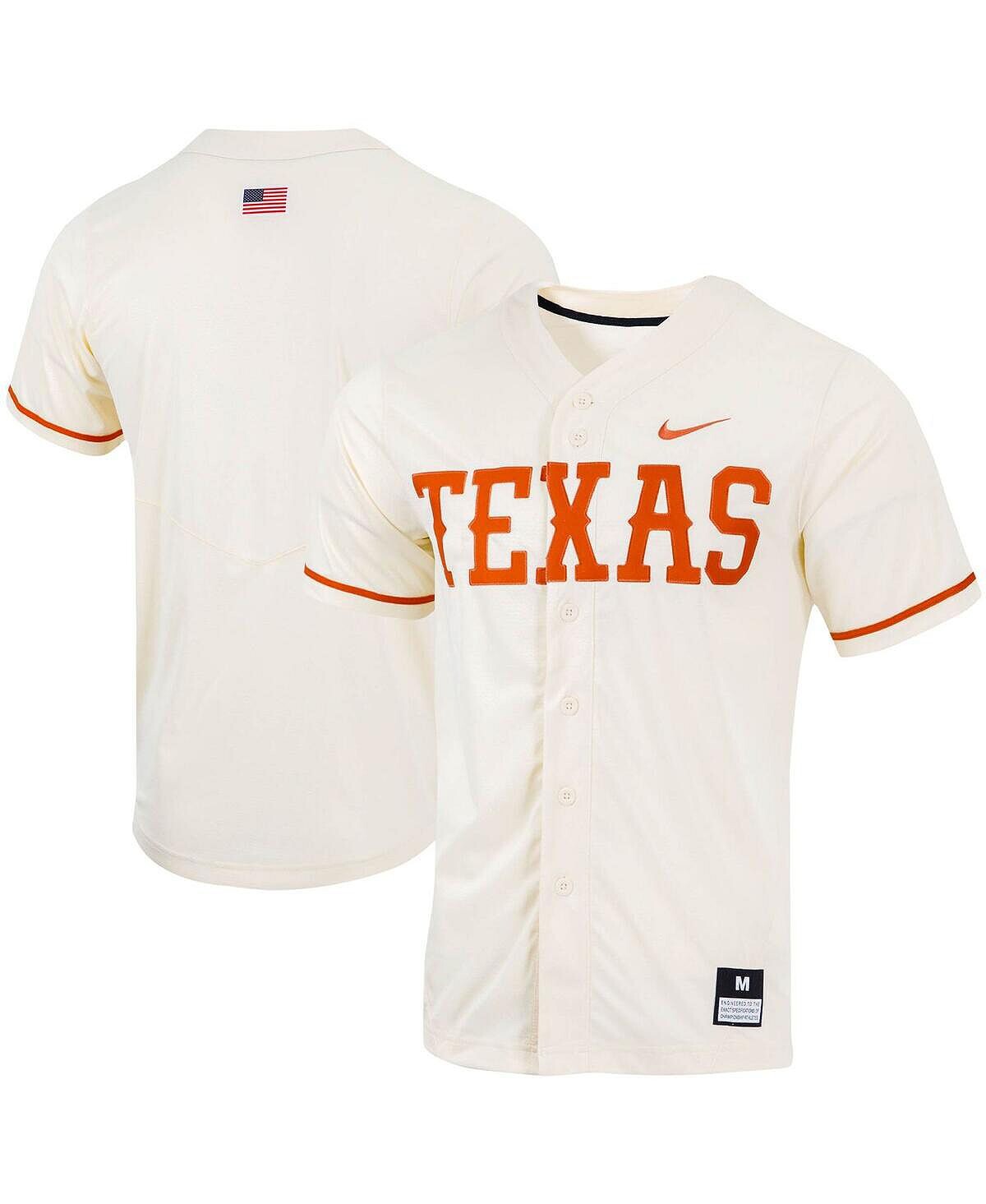

Мужская бейсбольная майка на пуговицах из натурального материала Texas Longhorns Nike