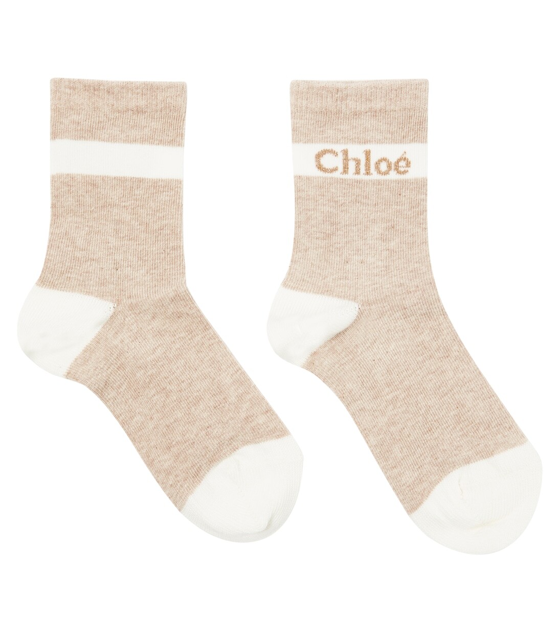 

Носки из смесового хлопка с логотипом Chloé, бежевый