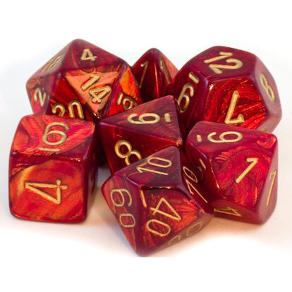

Аксессуары Chessex Chessex Dice Set: Scarab Scarlet w/Gold (7)