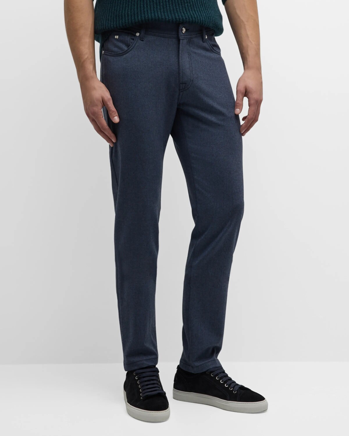 

Мужские брюки из камвольной фланели Magnifico Luxe Marco Pescarolo, цвет Denim
