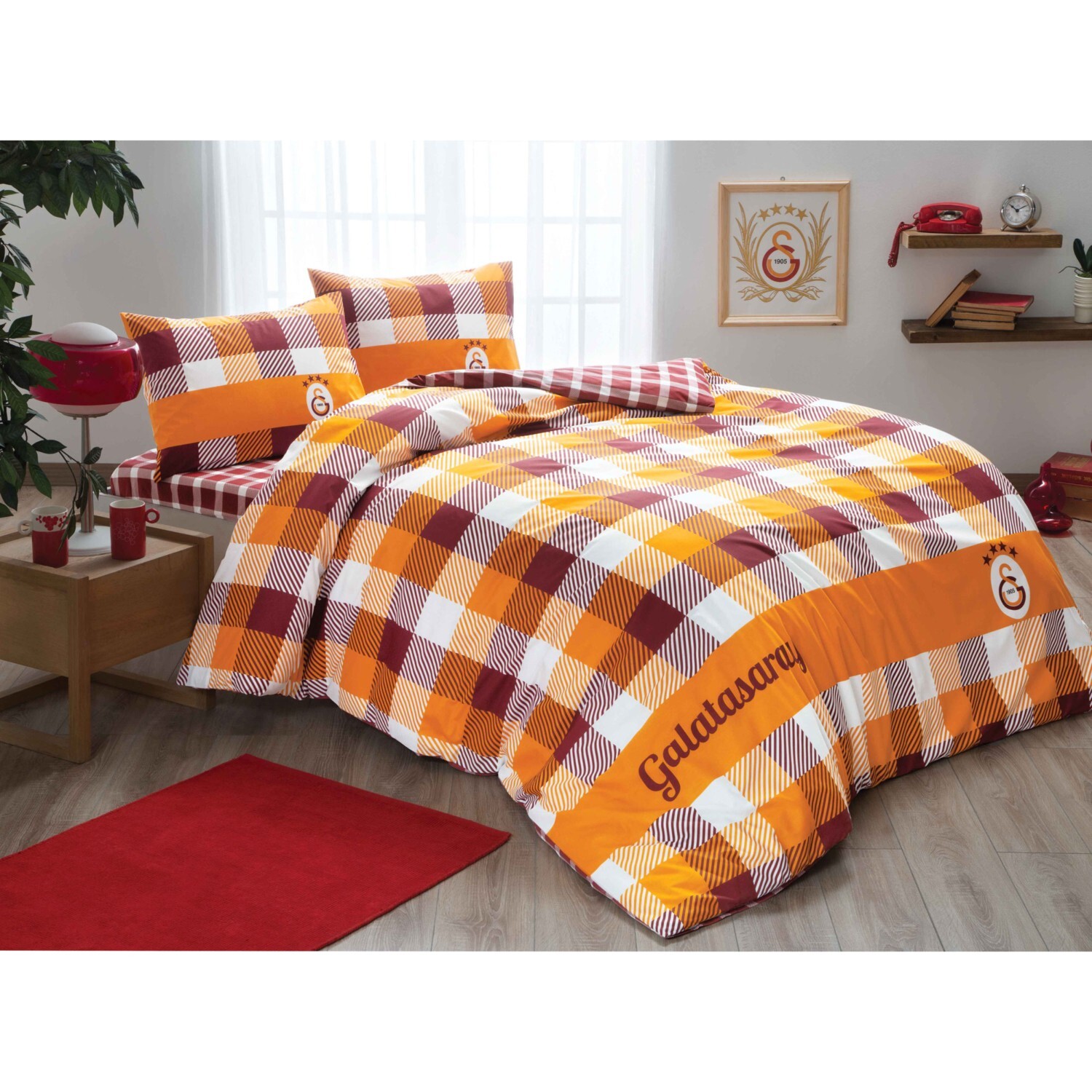 

Комплект постельного белья Tac Double Galatasaray в клетку