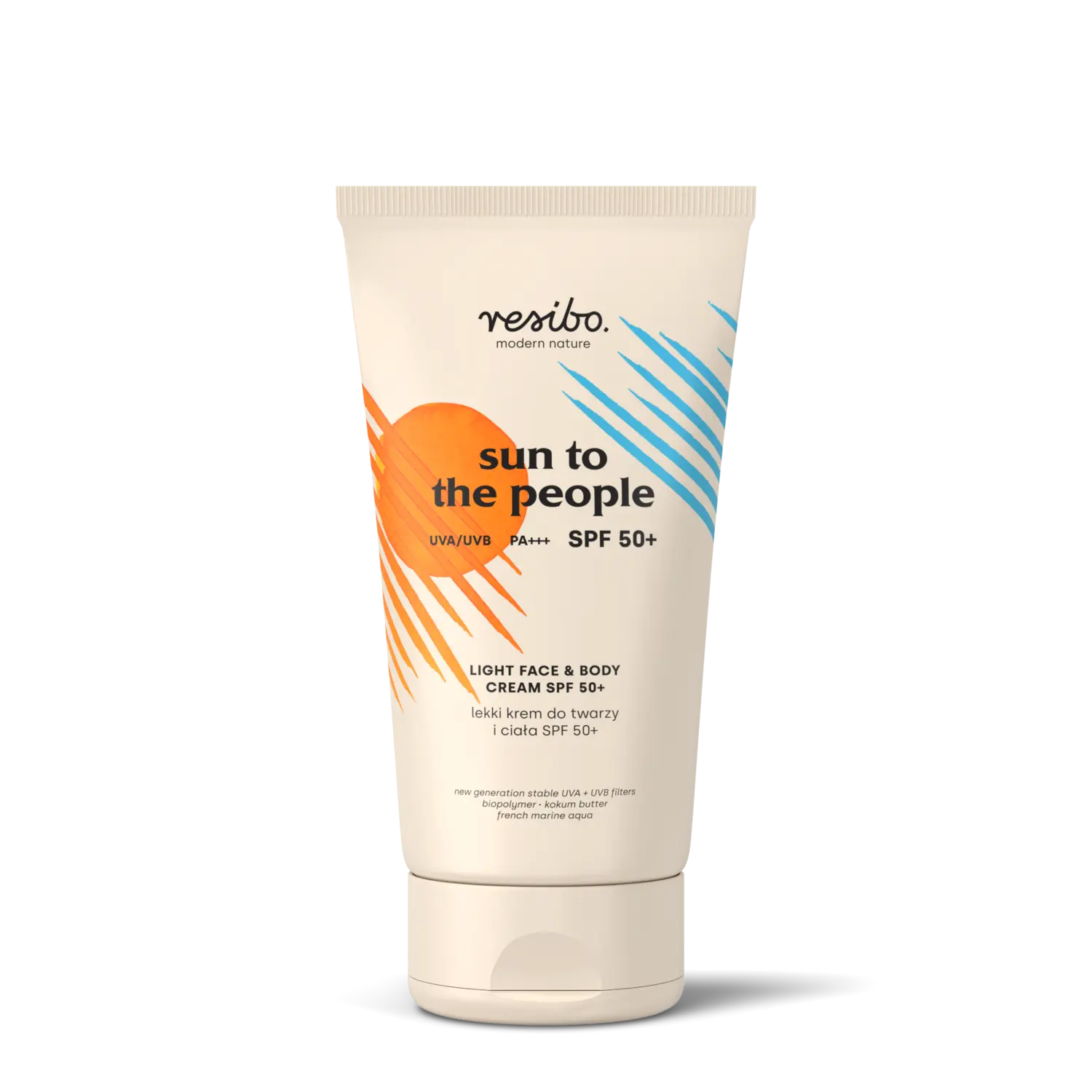 

Легкий крем для лица и тела spf50 Resibo Sun To The People, 150 мл