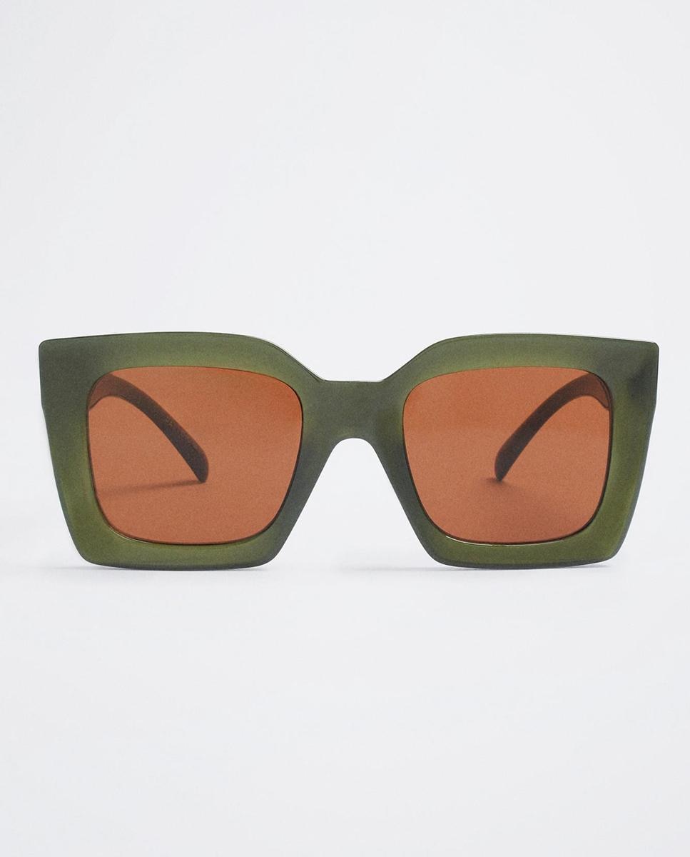 цена Зеленые женские солнцезащитные очки Parfois с квадратной защитой от ультрафиолета Parfois, зеленый