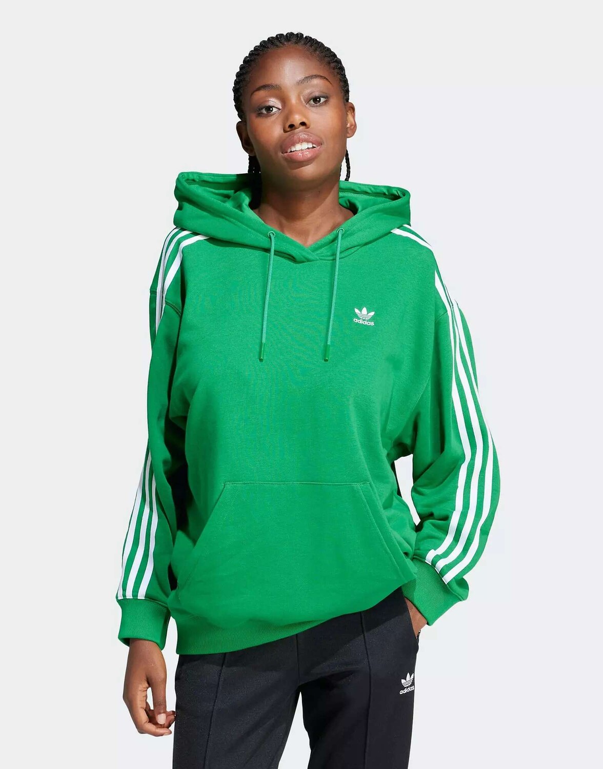 

Зеленая худи оверсайз с 3 полосками adidas Adicolor adidas Originals, Зеленый