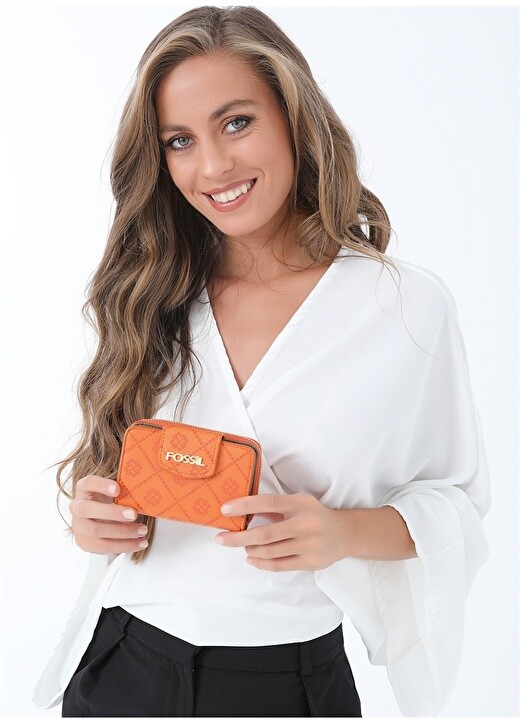 

Оранжевый женский кошелек Fossil