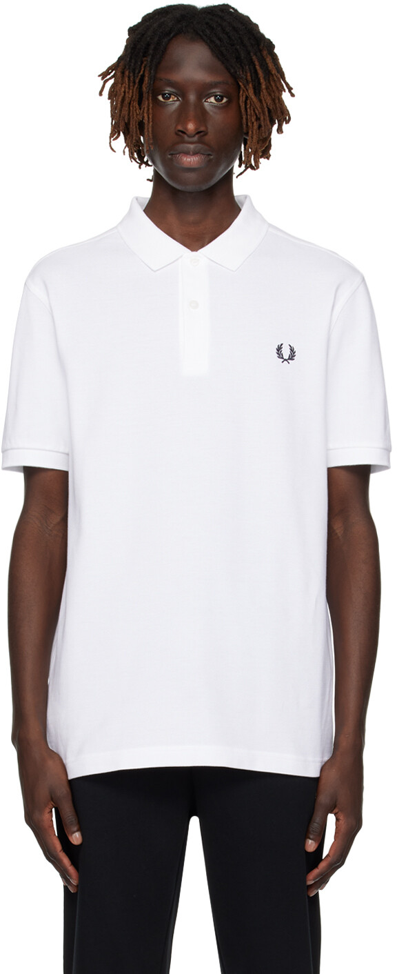 

Белая футболка-поло с вышивкой Fred Perry, Белый