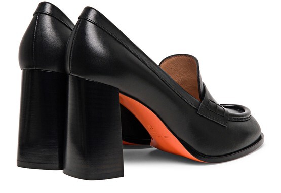 

Кожаные туфли на высоком каблуке Santoni, черный