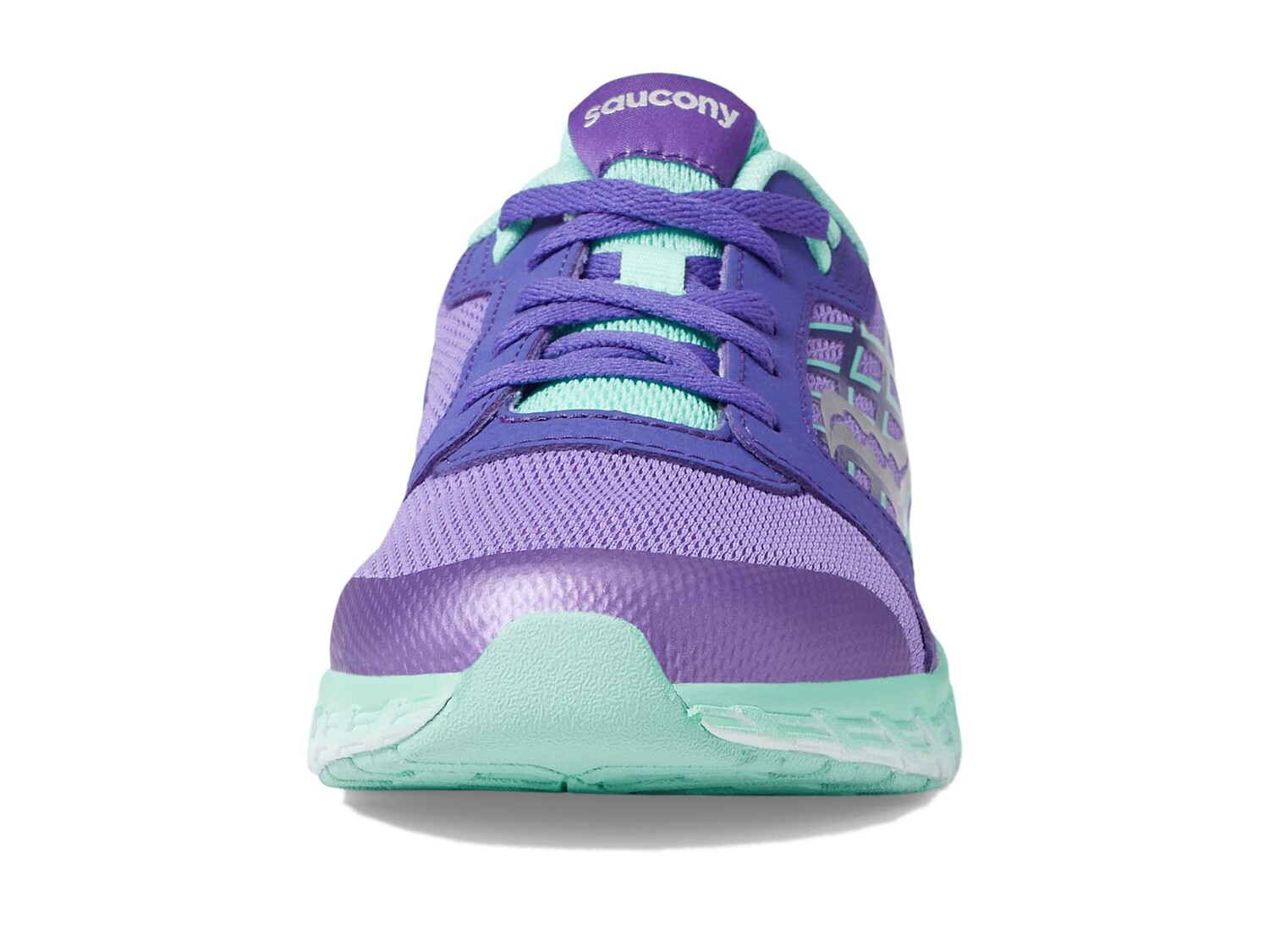 

Кроссовки Saucony Kids Wind 2.0 (Little Kid/Big Kid), фиолетовый/бирюзовый