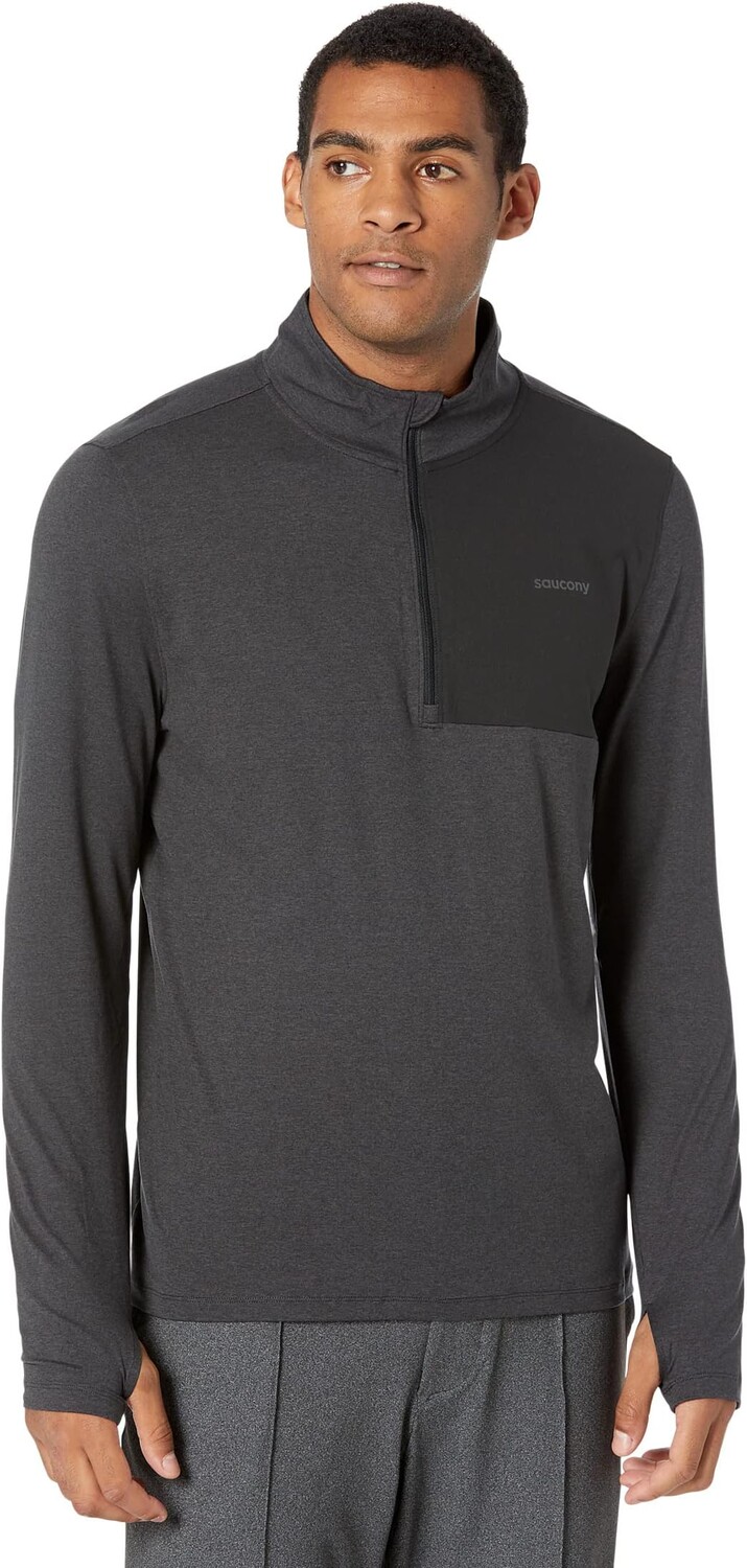 

Пуловер Saucony Sunday 1/4 Zip, цвет Black Heather