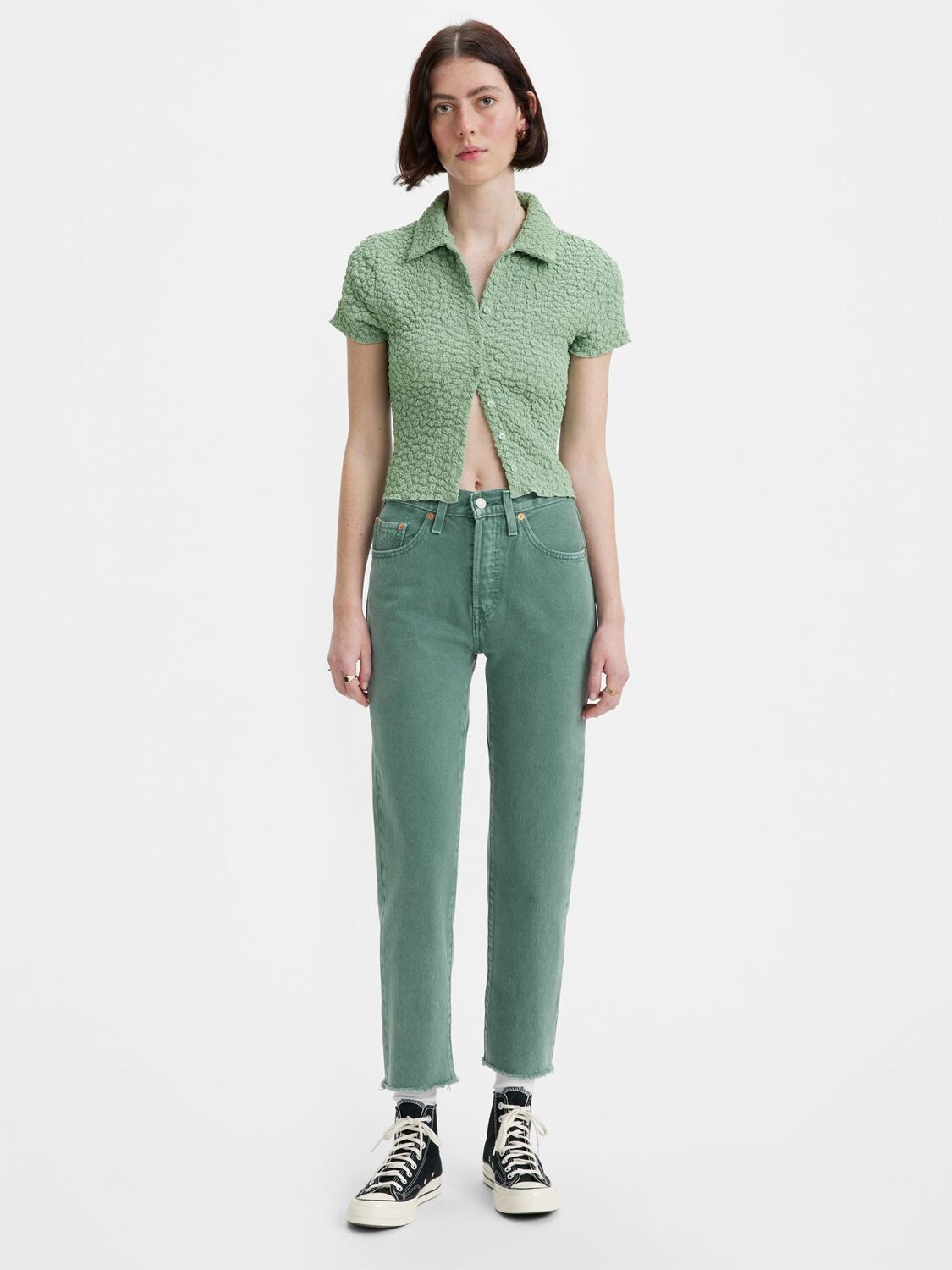 

Укороченные джинсы Levi's 501 с необработанным подолом, цвет Misty Silver Pine