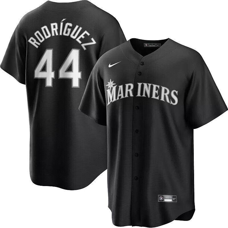 

Мужская черная крутая базовая майка Nike Seattle Mariners Julio Rodriguez