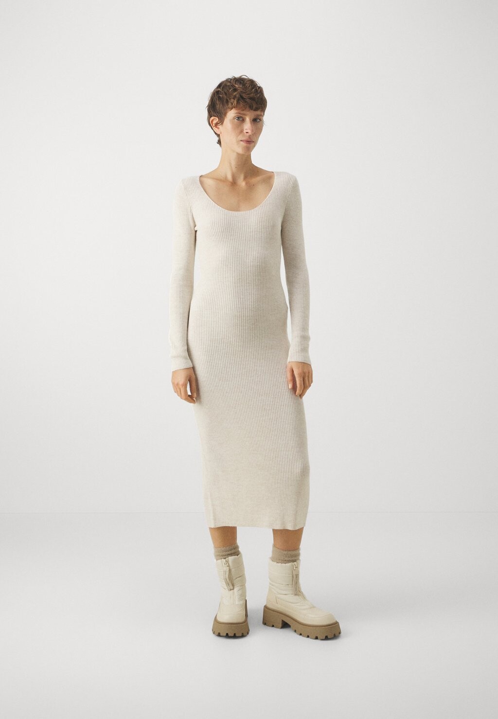 

Платье Point ONLY ONLRISE SLIT MIDI DRESS, цвет whitecap gray