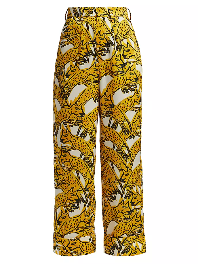 Прямые брюки с принтом «Гепарды» Az Factory, желтый