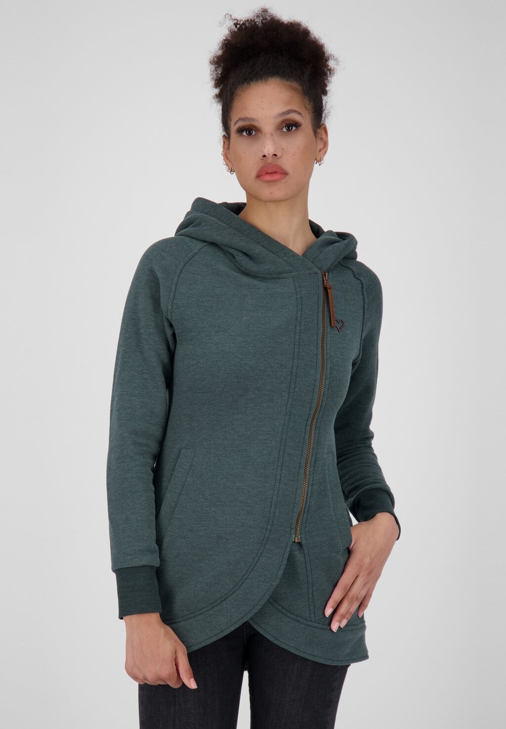 

Толстовка на молнии alife & kickin, темно-зеленый меланж