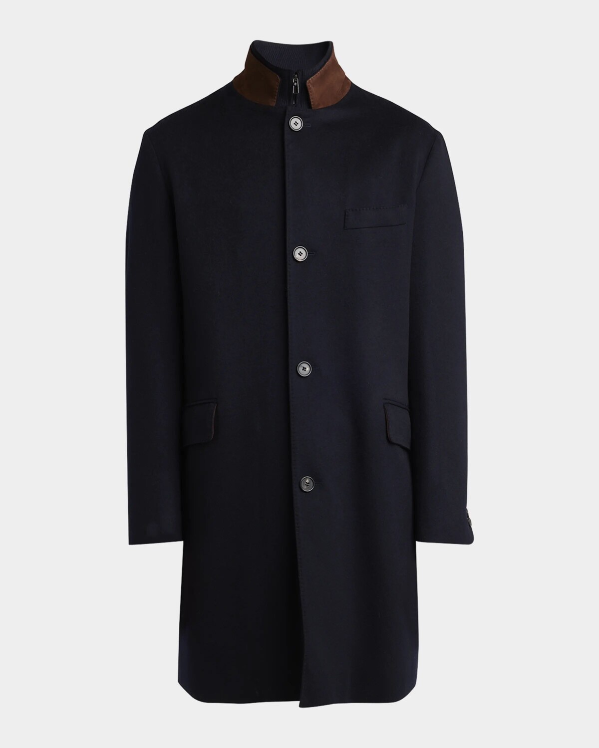 

Мужское кашемировое пальто Мартингала со врезной молнией Loro Piana, цвет Blue Navy