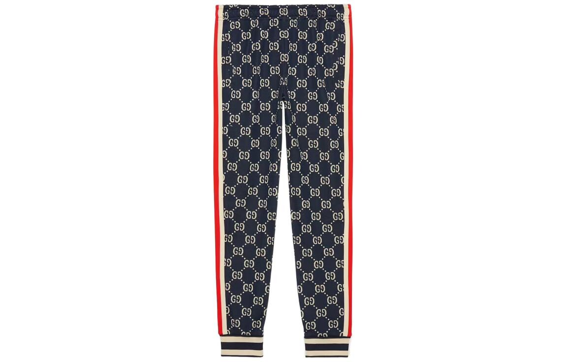 

Штаны Gucci GG жаккардовые спортивные, синий/белый