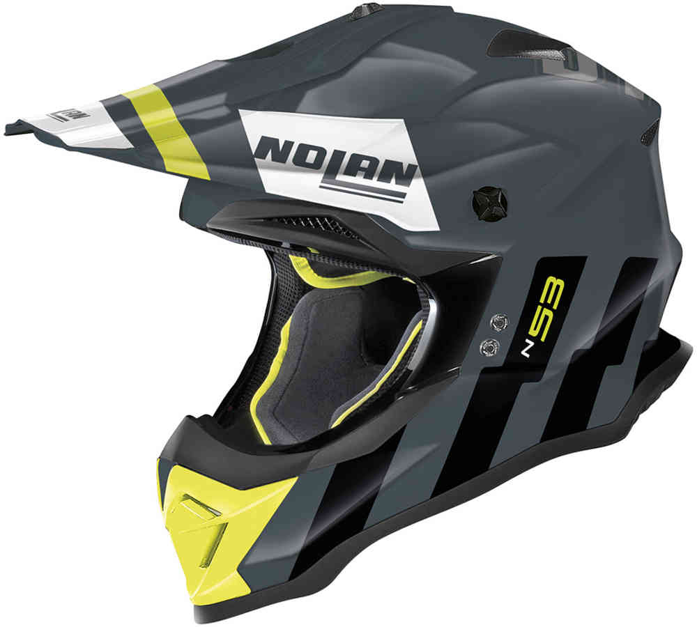 N53 Шлем для мотокросса Spakler Nolan, серый/желтый
