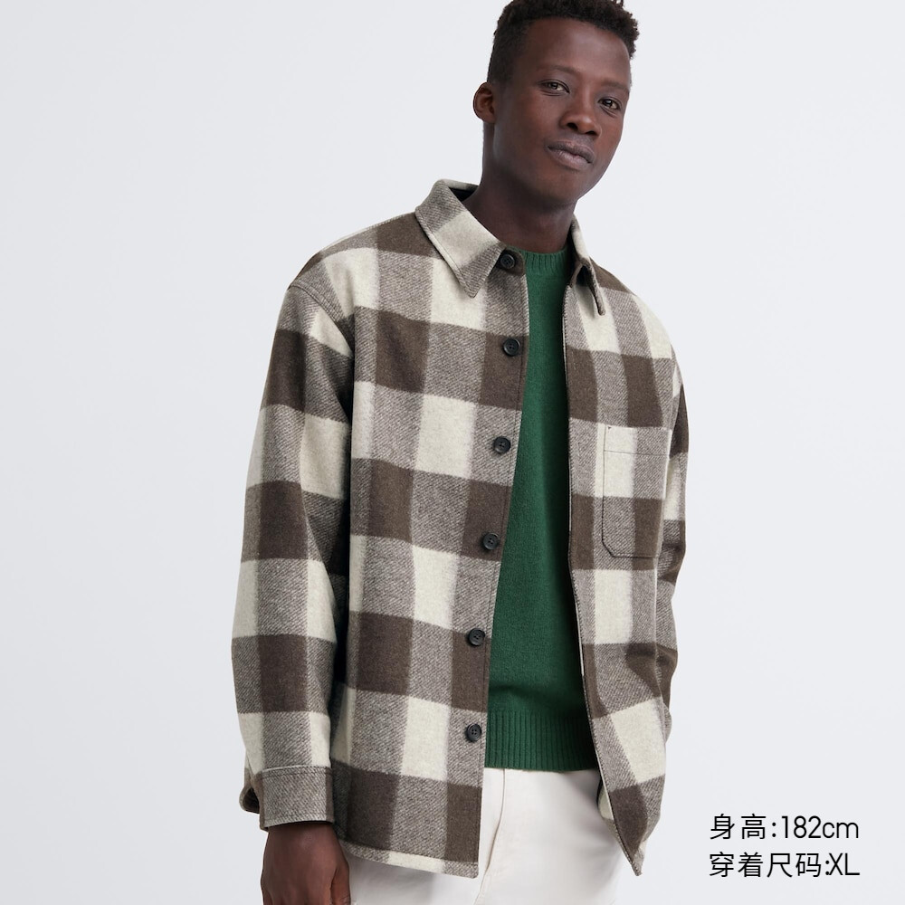 

Мужская/женская куртка-рубашка Uniqlo силуэта (свободная повседневная куртка)