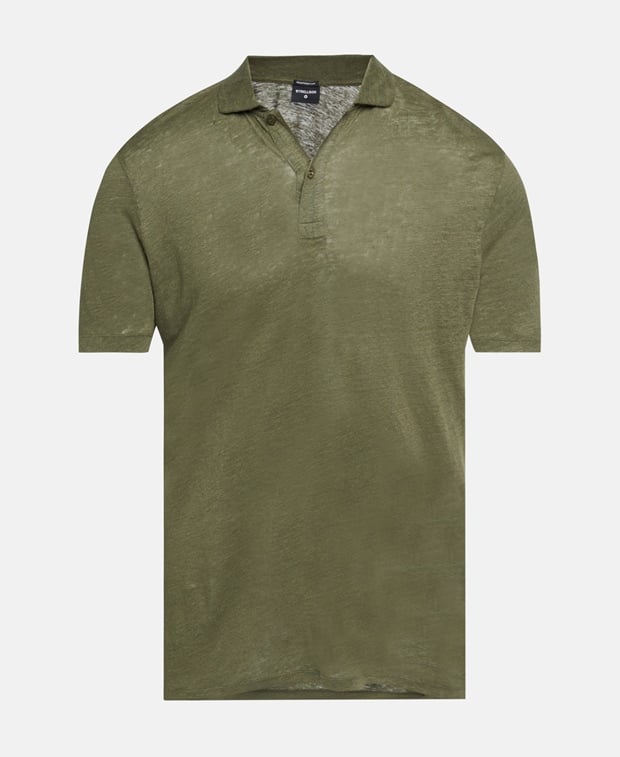 Льняная рубашка-поло , зеленый Strellson