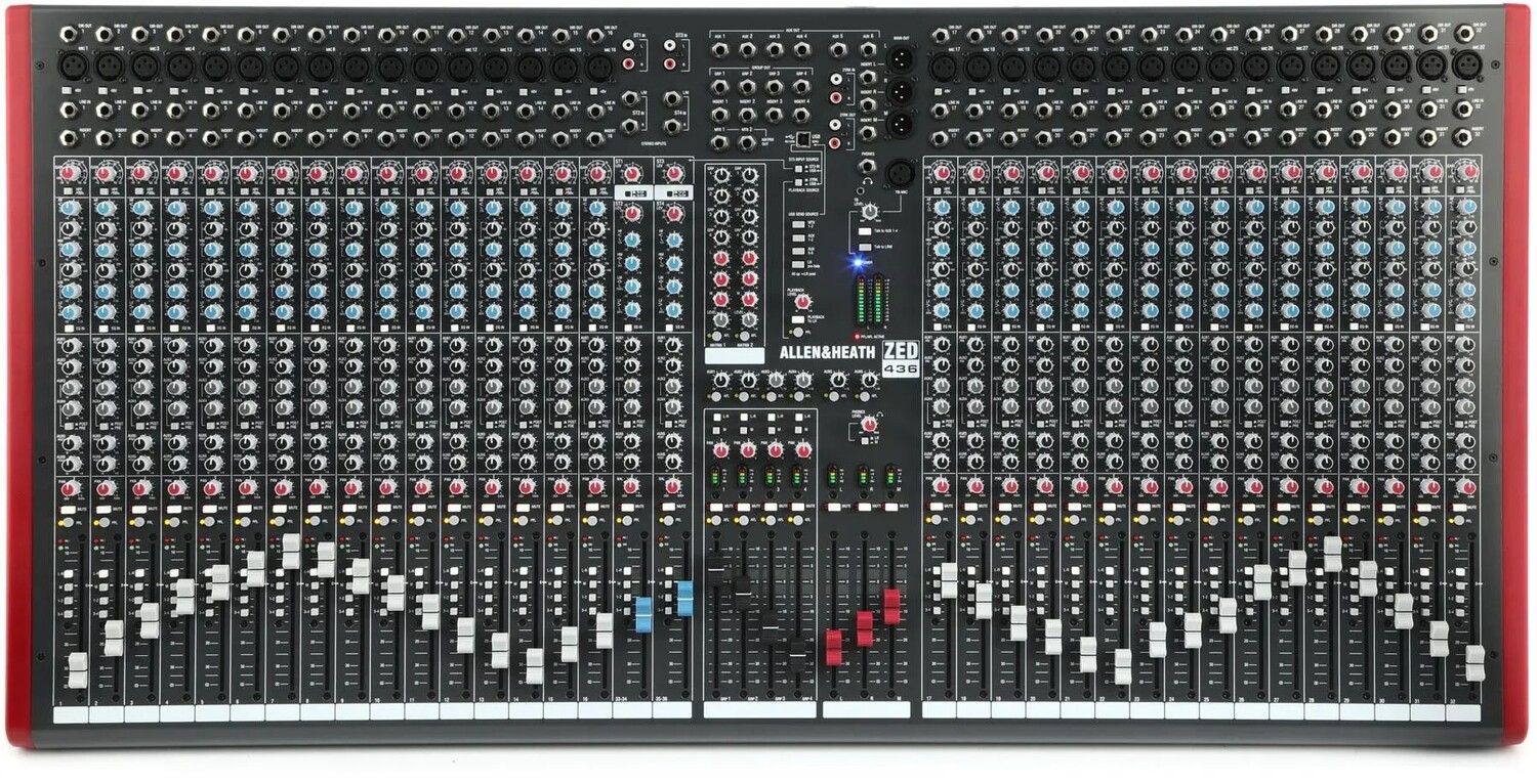 

Allen & Heath ZED-436 32-канальный микшер с аудиоинтерфейсом USB