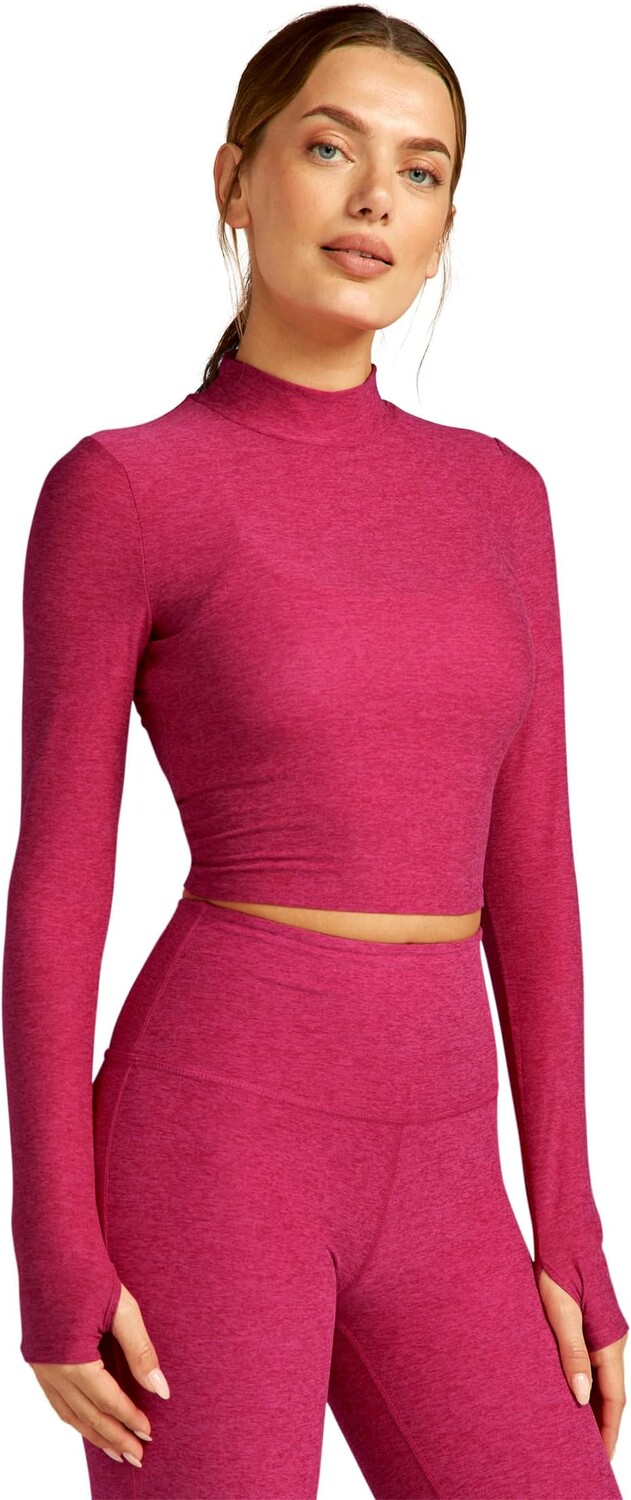 

Полулегкий вес в укороченном пуловере Beyond Yoga, цвет Cranberry Heather