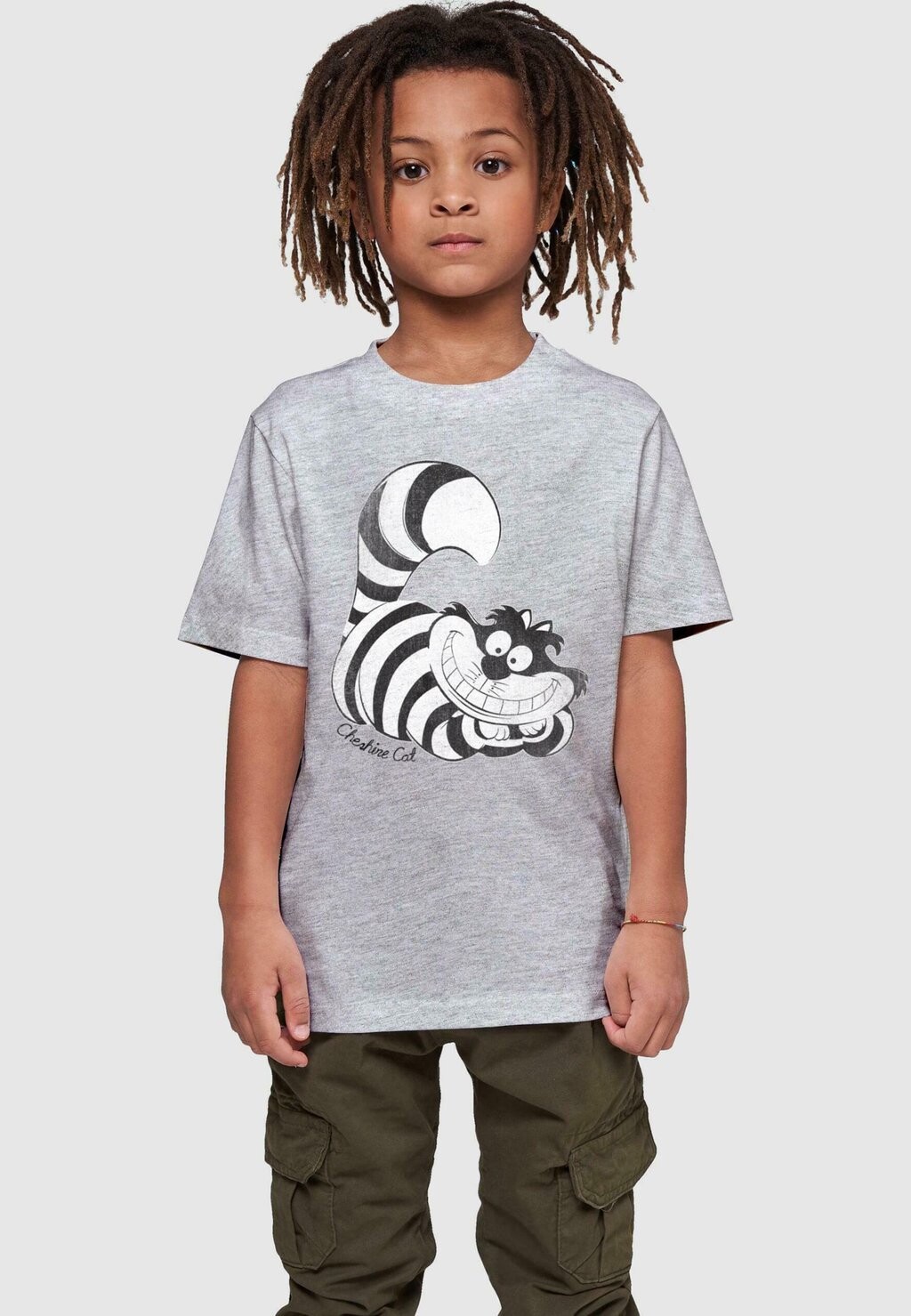 

Футболка с принтом ALICE IN WONDERLAND CHESHIRE CAT MON ABSOLUTE CULT, цвет heather grey