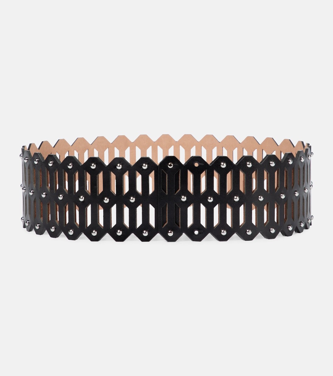 

Ремень из кожи с лазерной резкой Alaïa, черный