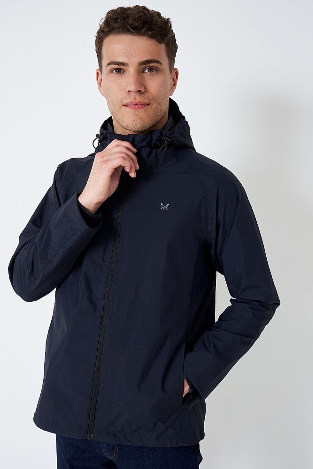 

Классический анорак из нейлона темно-синего цвета Crew Clothing Company, синий