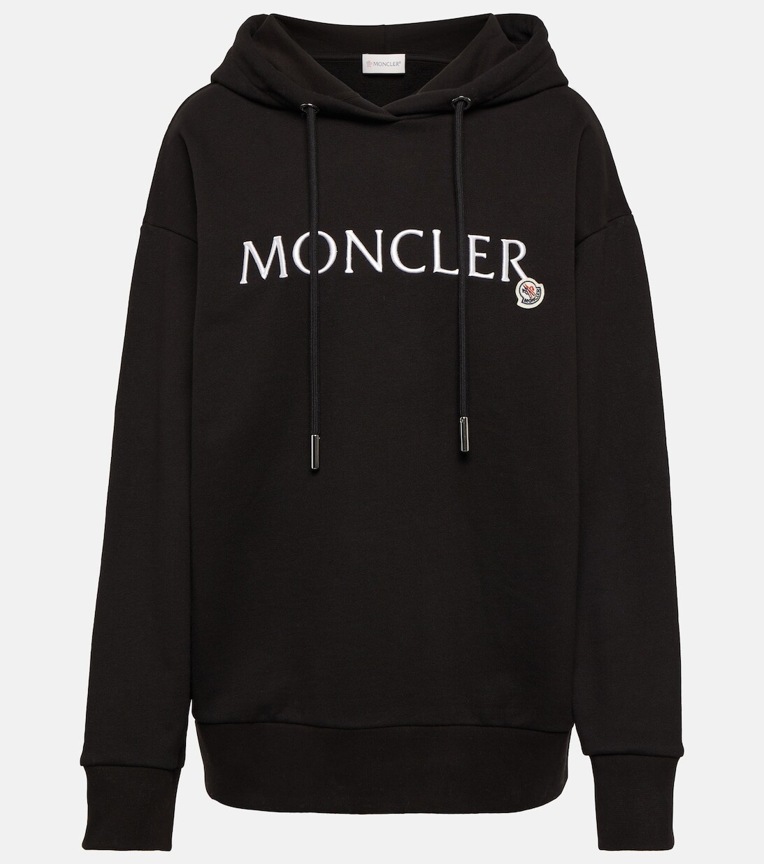 

Худи с логотипом из хлопка MONCLER, черный